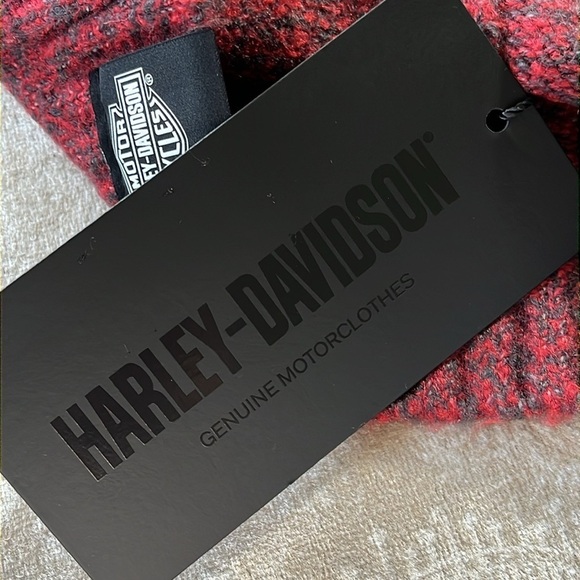 Brand New Harley-Davidson Motorcycles Knit Ribbed Beanie Hat Marbled Dark Red - Picture 8 of 13
